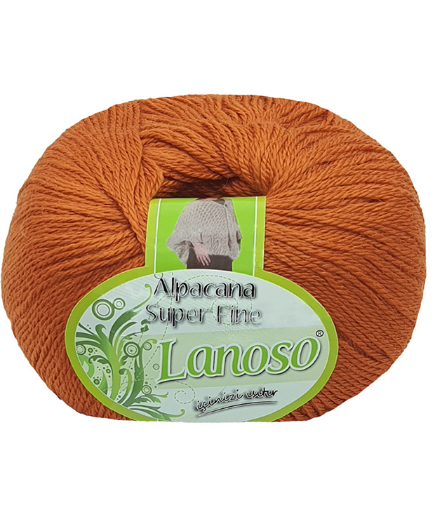 Alpacana Super Fine - %35 Wool - %25 Alpaca - %40 Arcylic - 375Mt/3,75Nm.- (100Gr)/(Pk:500Gr) 906-Oranj